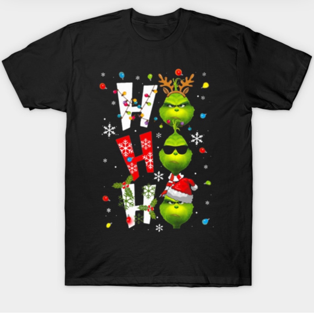 Ho Ho Ho Grinch Christmas T-Shirt Merry Christmas Grinch T-Shirt Funny  Xmas